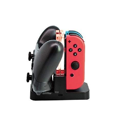 Althemax Muelle de carga 3 en 1 con indicador LED para joystick Nintendo Joy-Con Controller Pro Cover