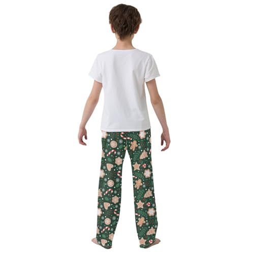 ZZXXB Gingerbread Candy Canes Boys Long Pants Soft Trousers Elastic Waist Kids Lounge Bottoms with Pockets S-XL3