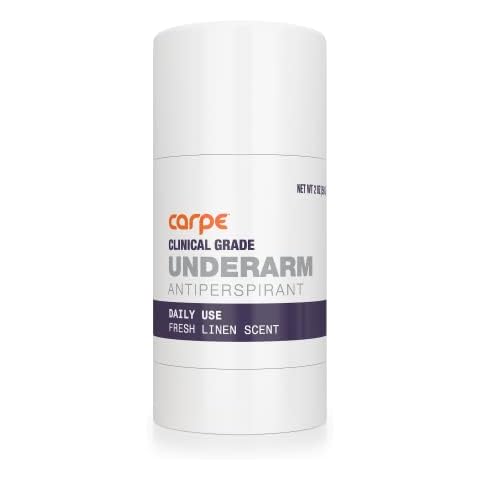 Carpe Clinical Strength Deodorant + Clinical Antiperspirant - Clinical Grade Solid Stick - Fresh Linen Scent - Combat Excessive Underarm Sweating - Great for Hyperhidrosis Cover