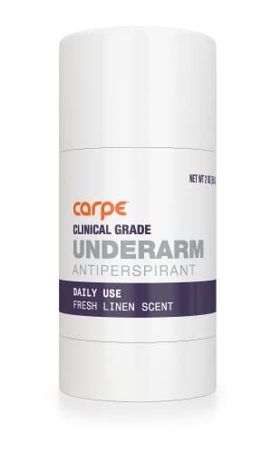 Carpe Clinical Strength Deodorant + Antiperspirant - Clinical Grade Solid Stick - Combat Excessive Underarm Sweating + Hyperhidrosis (Fresh Linen Scent)