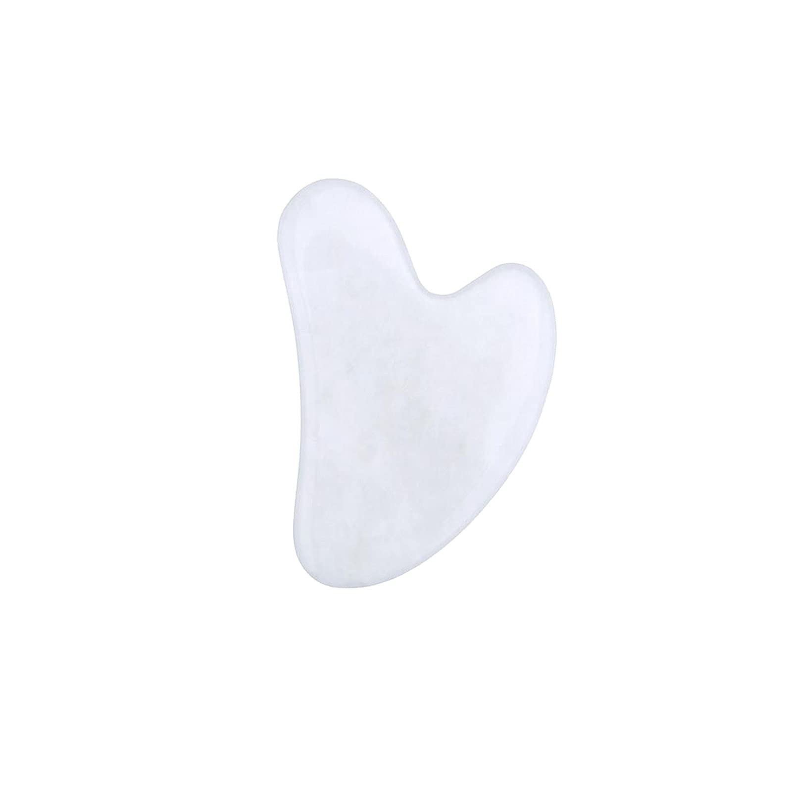 Gua Sha Kratzmassagewerkzeug 100% natürliches Rosenjadestein-Schönheitswerkzeug Gesichts Gua Sha zum Abnehmen und Straffen Rosa Herzförmig (Weiß)