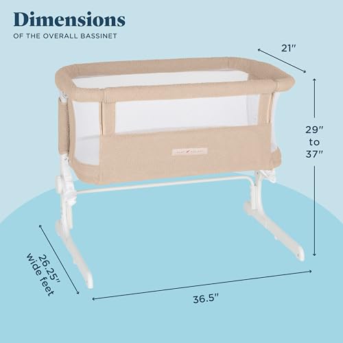 Image of Baby Delight Beside Me Dreamer Bassinet | Bedside Sleeper | 8-Position Height Adjustment | Tan Sherpa