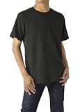 [FLAG ON CREW] (フラグオンクルー) メンズ クルーネック ワッフル Tシャツ サーマル オーガニックコットン 半袖 綿100％ / E1I / M 49・ブラック・BLACK