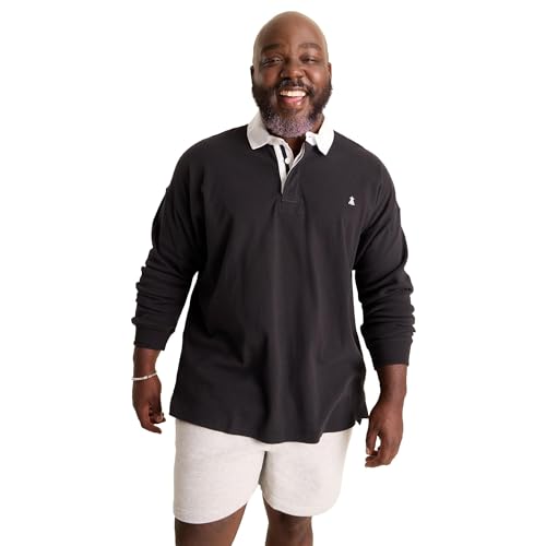 Chubbies Men's (Rugby Shirt), Black-Solid