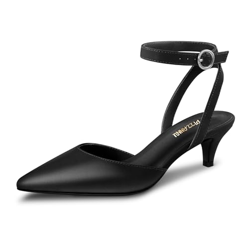 PIZZ ANNU Women's Aliaa Pointed Toe Low Kitten Heels Comfort Wedding Party Casual Dress Closed Toe Pumps Shoes with 2 Inches Low Heel Design