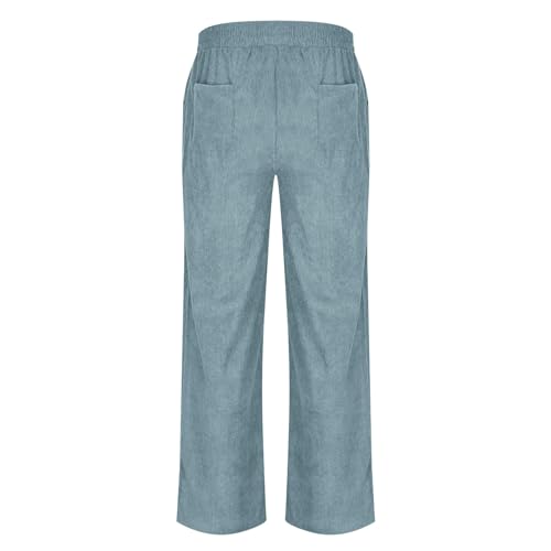 Mens Corduroy Pants Baggy Wide Leg Long Trousers Loose Fit Drawstring Elastic Waist Sweatpants Vintage Harem Pants3