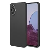 BORYA Silicone Cover per OPPO Reno8 Lite 5G / Oppo Reno7 Lite, Morbida Setoso Tocco Ultra Sottile Antiurto Custodia, Elegante Antigraffio Premio TPU Caso con Fodera Microfibra. Nero