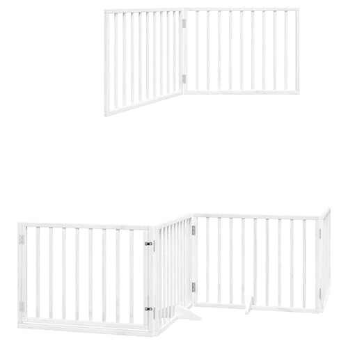 Vidaxl Cancello Cani Porta Pieghevole Bianco 6 Pannelli 480 Cm Pioppo - 3