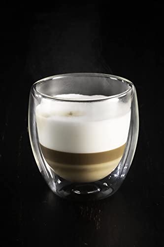 P-PLUS INTERNATIONAL 4 Pack Espresso Cups, 80ml Double Wall Thermo Insulated Espresso Cups, Glass Coffee Cups (Pack of 4) - Image 6