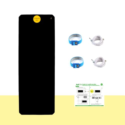 LandKissing® Grounding Portable Mat (1Set) for Healthy Earth Energy with 2 Grounding Bracelets and 2 Straight Cords
