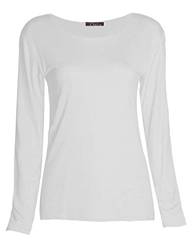 Image of Loxdonz Girls Plain Long Sleeve Scoop Neck T-Shirt Top Kids Basic Stretchy Top