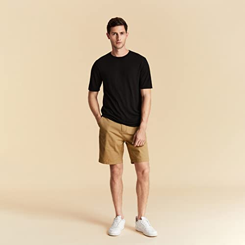 GreenMount Summer Silk Cashmere Essential Round Neck T-Shirt Light Weight Short Sleeve for Men4