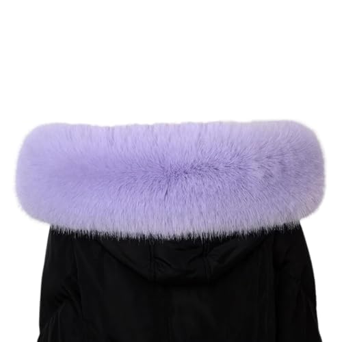 Queenbox 5.9x29.5in Detachable Faux Fur Collar, Hood Trim Replacement Scarf Wrap for Coat Sweater Jacket, Purple