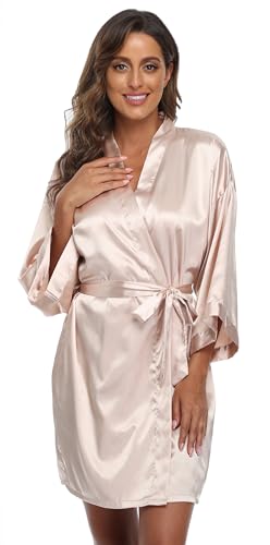 5 Pcs Bridesmaid Kimono Robe sets Bride Silky Wedding Day Bathrobe Embroidered Getting Ready3