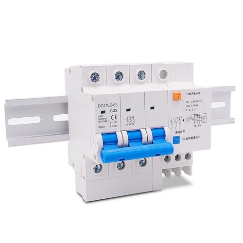 Disjoncteur différentiel triphasé DZ47LE-63 3P 20A 400V pour protection contre les surcharges