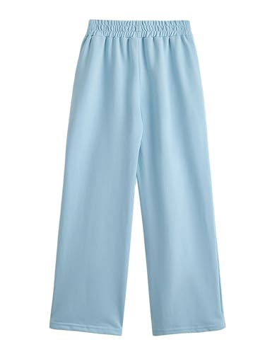 Image of Verdusa Girl's Sweatpants Graphic Embroidery Straight Leg Athletic Pants with Pockets