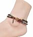 Beaded Leather Wrap Anklet Women Handmade Leather Ankle Cuff Bracelet 9 Inches