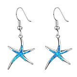FOMIYES Pendientes de de con Ópalo Azul Joyería de Verano para Playa Diseño Elegante y Ligero Accesorio Femenino para Fiestas y