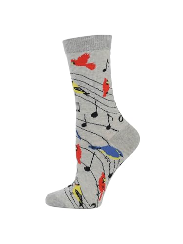 Image of WHD Bird Lover Crew Socks for Women & Men | Cute Fun Birdwatcher Gift | Novelty Song Bird Fan
