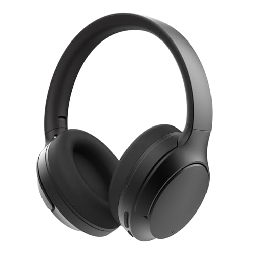 Casque sans fil supra-auriculaire, Bluetooth à suppression active du bruit avec microphones, 40...