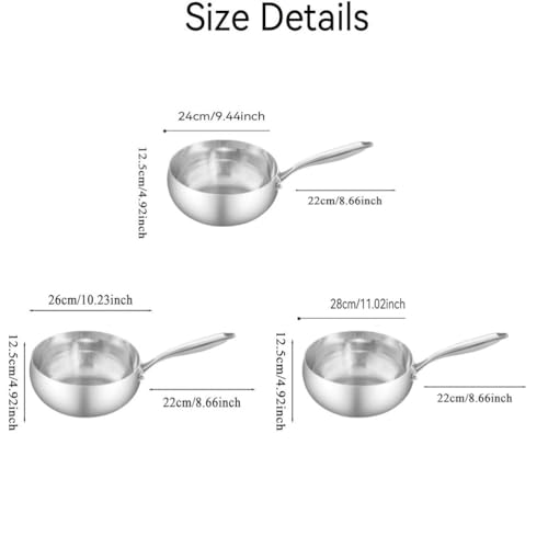 Wok de titanio resistente con tapa, 11.02 in miniatura 2