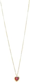 PALMONAS Red Emerald Heart Pendant Necklace for Women - Gold Plated Necklace Chain, Waterproof & Anti Tarnish Jewellery | ... Price In India