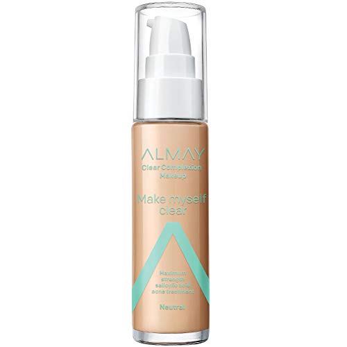 Almay Clear Complexion Makeup, Hypoallergenic, Cruelty Free-Fragrance Free, Dermatologist Tested Foundation, 1oz