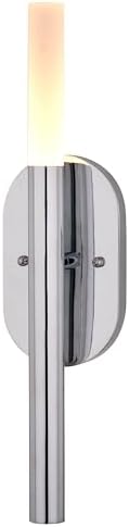 VAXCEL Fulton 1 Light Integrated LED Chrome Contemporary Wall Sconce White Acrylic