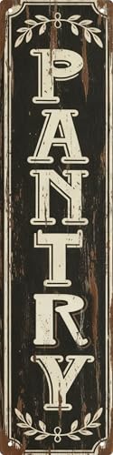 WSUPBPR Pantry Metal Sign 4x16in Rustic Plaque for Kitchen Wall Decor Organizational Gift