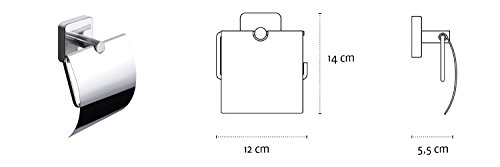 Kapitan Quattro Portarotolo con Coperchio, 18/10