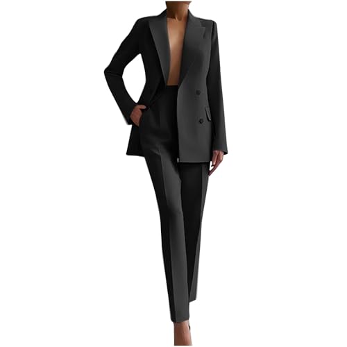 Tailleur Donna Eleganti Completo Maniche Lunghe Giacca con Pantaloni da Cerimonia Completo Tailleur Curvy Matrimonio Tailleur Donna Elegante Curvy Casual Elegante Business Suit Set Tute Eleganti