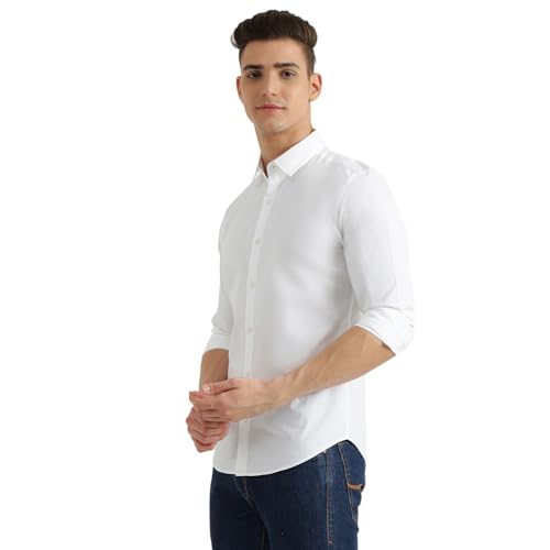 Image of United Colors of Benetton Slim Fit Spread Collar Solid Shirt