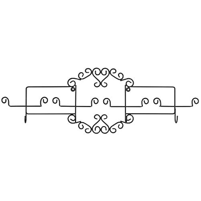 MyGift Black Metal Wire Wall Mounted Tea Coffee Cup and Saucer Set Rack Holds Up to 4