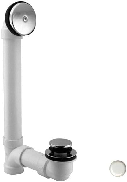 212 Main 1.5 in. Schedule 40 PVC Tip Toe Bath Waste with 1 Hole Faceplate in Powder Coat White