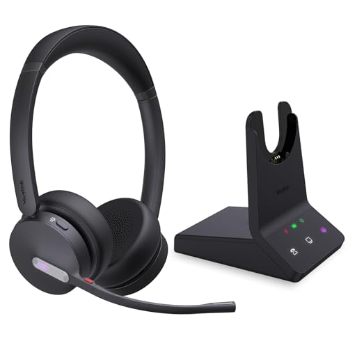 Yealink WH64 Dual Teams DECT & Bluetooth Wireless Headset, 606ft Range, Microsoft Certified, On Ear Work Wired Headphone with 3X Noise Cancelling Mic, 32 Talk Time, Office Desk IP Phone, PC,Computer by Yealink - Used condition - US$161.10
