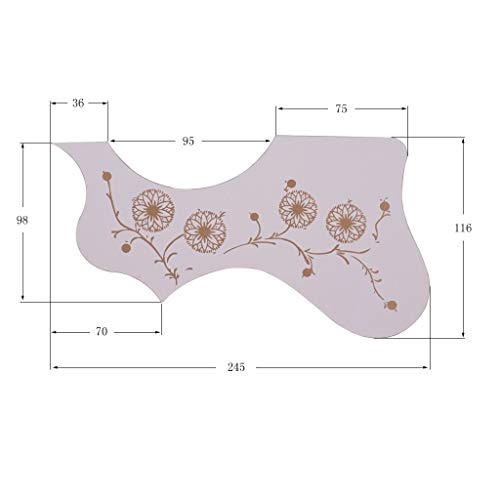Leipupa 4 Pairs Left Right Hand Guitar Pickguards, Pvc Flower Printing Colorful Guitar Pick Guard Scratch Plate Acoustic Folk Guitars #TOP1