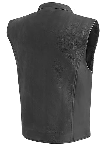 First Mfg Co - Club House - Men's Motorcycle Vest - Leather - Black2