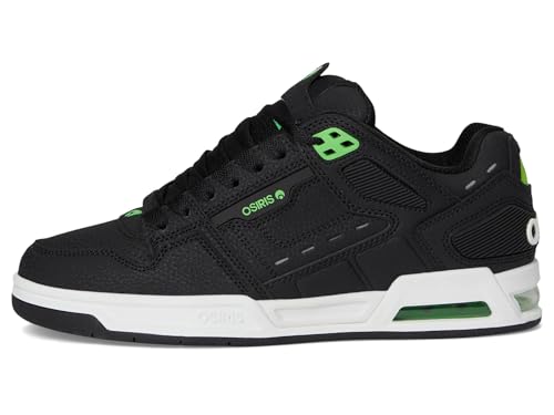 Osiris Men's Peril Skate Shoe, Black/Black/Green, 7.54