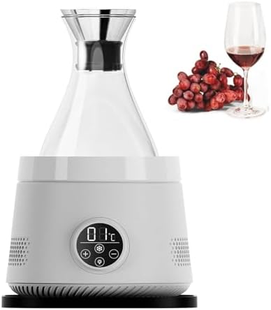 Electric Wine Chiller & Decanter - 1.5L Juice Jug for Coffee, Iced Tea, Lemonade, Hot/Cold Drinks, Wine Aerator Gift for Men & Women - Stylish White Design