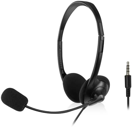 ACT Cuffie PC con microfono, cuffie on ear, jack da 3,5 mm, lunghezza cavo 2 m, AC9330