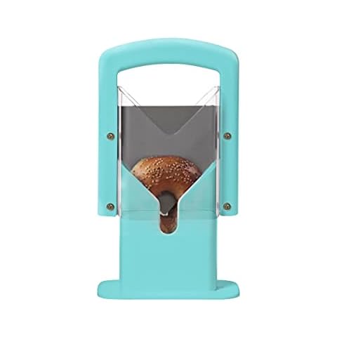 Bagel Slicer, Safety Handle, Bagel Cutter Stainless Steel (Aqua Sky) Cover