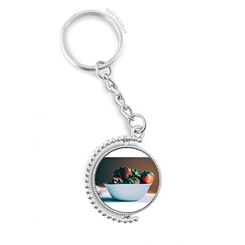 Llavero de fresa fresca con anillo giratorio ideal para mochilas de viaje Pilgrim