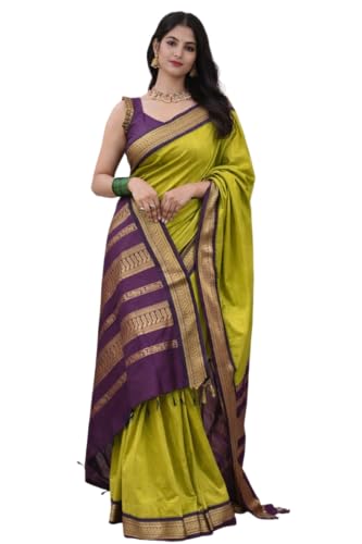 Image of South Cotton Gadwal Saree for Women | Celebrity Inspired Traditional Ethnic Wear | Chettinad & Kalyani Cotton Sarees | Soft Cotton Saree with Blouse Piece