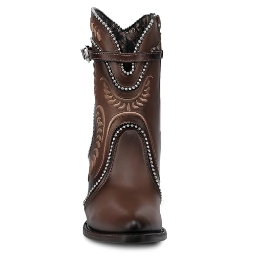 Image of Cuadra Women's Bootie Bovine Leather Embroidery with Zipper