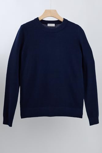 Image of JENNIE LIU Women's 100% Pure Cashmere Crew Neck Sweater, Tight Knit Cozy Soft Hand Washable Long Sleeve Pullover