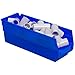 Akro-Mils 30120 Plastic Shelf Bins, Heavy Duty Storage Bins for Garage, Closet, and Drawer Organization, 12-Inch x 4-Inch x 4-Inch, Blue, 24-Pack