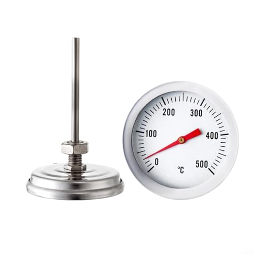 HEIBTENY Termometro da forno in acciaio inox con sensore lungo 70 mm per un accurato monitoraggio della temperatura in forni a legna per pizza, pietra, griglia camera di cottura misurazione del calore