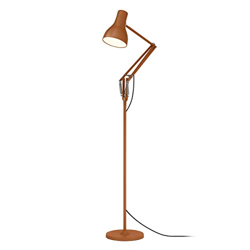Anglepoise - Lámpara de pie, aluminio cromado hierro, estampado sienna, Schirmhöhe 19 x Schirmdurchmesser 14 x Fußdurchmesser 25 x Armlänge 34,6 x Höhe bis oberer Arm 91 cm