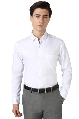 Image of Peter England Men's Cotton Slim Fit Ditsy Printed Full Sleeve Shirt