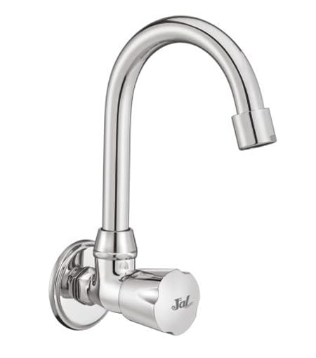 JAL Spiti Bib Tap Swivel U-Spout Without Flange 15mm 1537JU Faucet | Stainless Steel | for Bathroom & Kitchen | Anti Rust | Chrome 1537JU